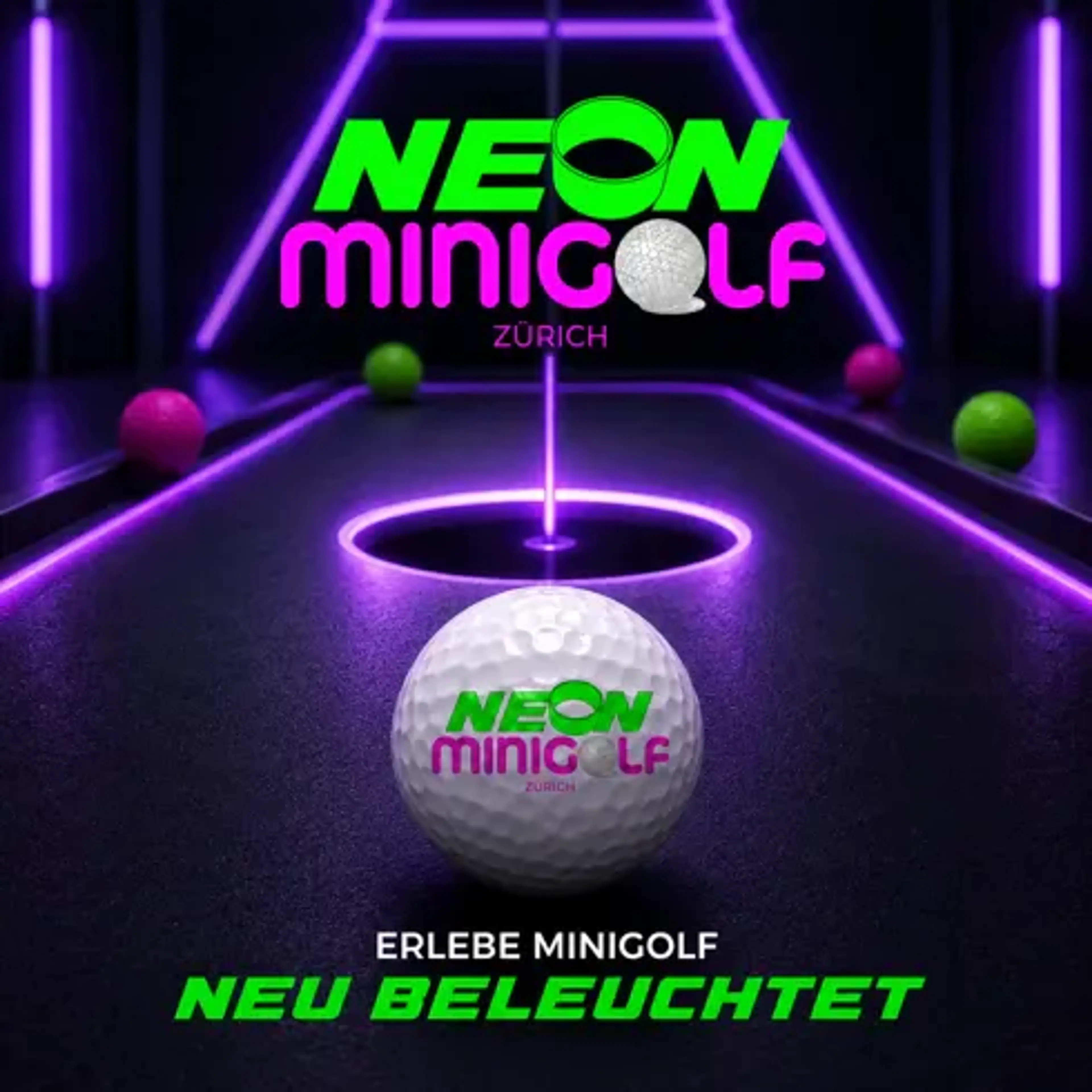 Neon Minigolf in Zürich Bellevue